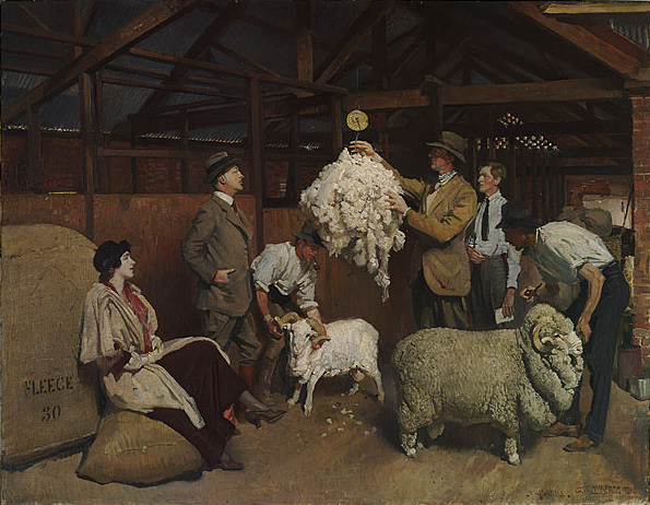 File:George Lambert - Weighing the Fleece, 1921.jpg